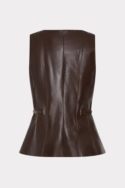 Milly Gwen Faux Leather Top