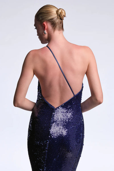 BCBG Estelle One Shoulder Sequin Gown