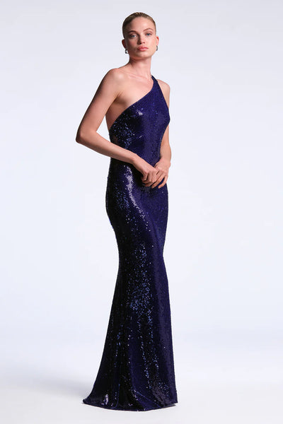 BCBG Estelle One Shoulder Sequin Gown