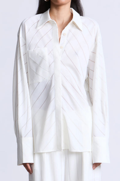 BCBG Eden Diagonal Stripe Blouse