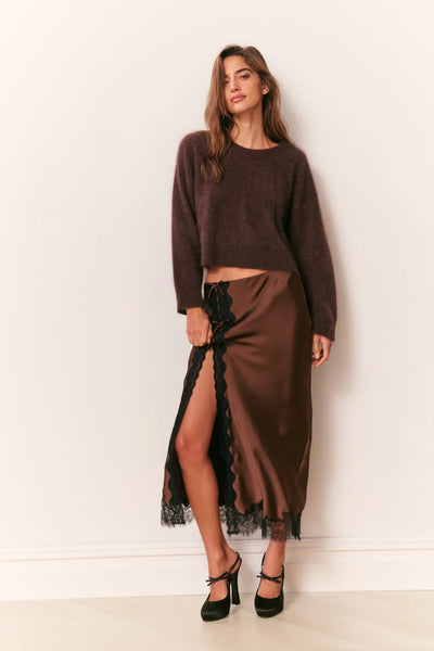 LoveShackFancy Bellman Pullover- Choc Brown