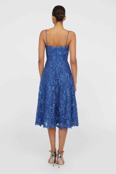 Theia Ainslie Lace Midi Cocktail Dress