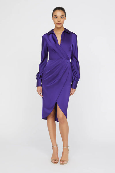 Theia Steph Shirt Wrap Dress