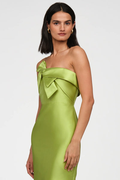 Theia Aliana Strapless Mikado Dress- Herbal Drift
