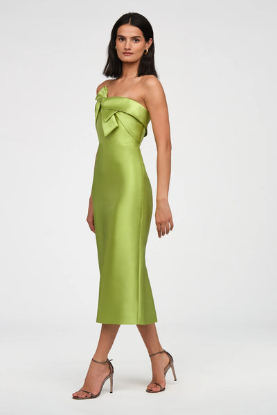 Theia Aliana Strapless Mikado Dress- Herbal Drift