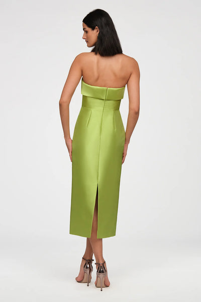 Theia Aliana Strapless Mikado Dress- Herbal Drift