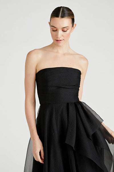 Theia Teresa Strapless Draped Gown