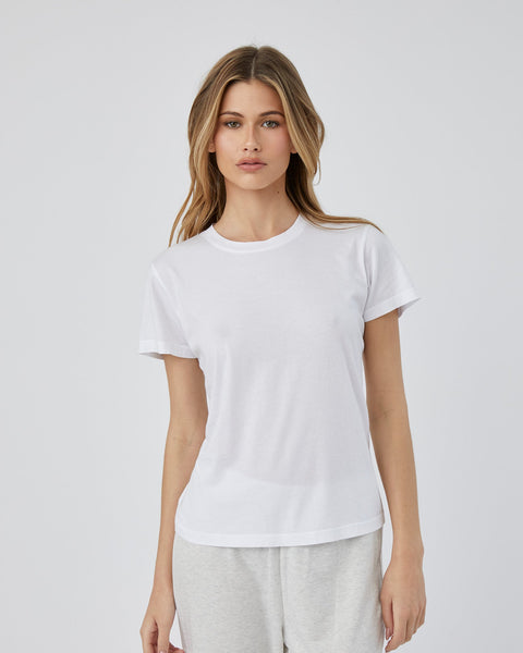 Wheat Charlotte Crewneck Tee- White