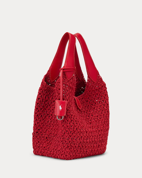 Ralph Lauren Woven Tote Bag- Red