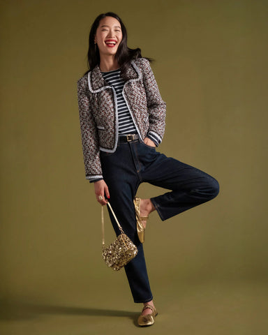 Frances Valentine Jessie Jacket- Lt Blue/Gold Multi