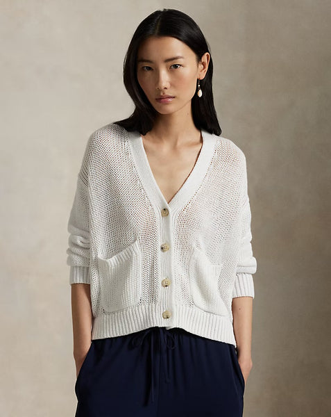 Ralph Lauren Linen Blend Cardigan White