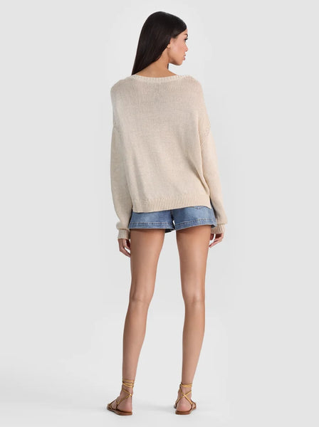 Alice & Olivia Williams Easy Vnk Pullover- Oatmeal
