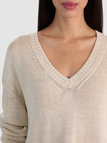 Alice & Olivia Williams Easy Vnk Pullover- Oatmeal
