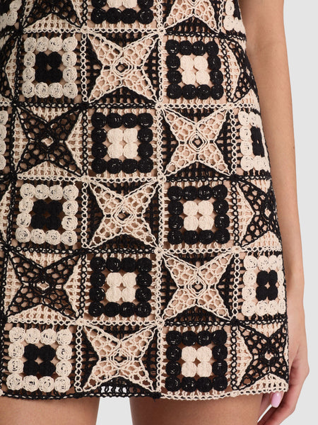 Alice + Olivia Clyde Crochet Shift Dress