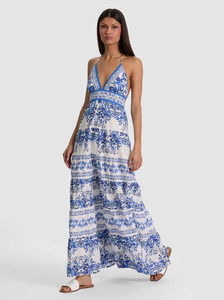 Alice + Olivia Karolina Tiered Maxi Dress- Solstice