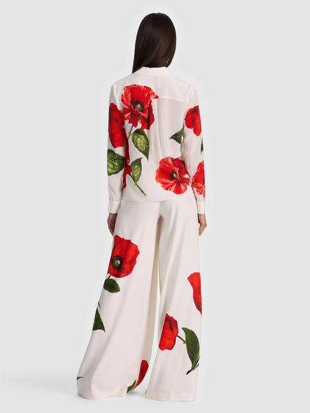 Alice & Olivia Willa Silk Blouse- Summer Poppy