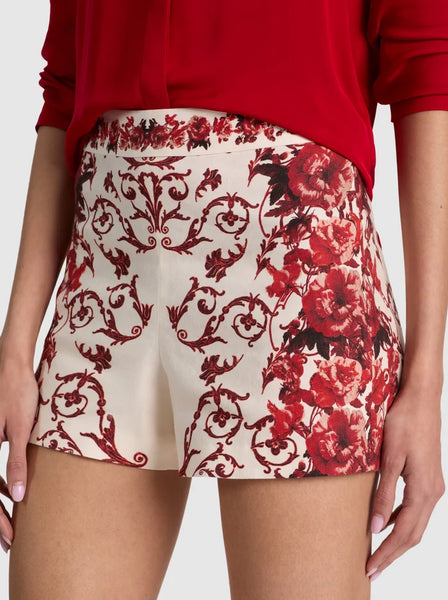 Alice & Olivia Hera Linen High Rise Short- Winding Road