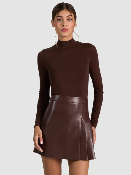 Alice+ Olivia Chara Mock Neck Vegan Mini Dress