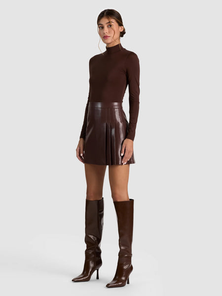 Alice+ Olivia Chara Mock Neck Vegan Mini Dress