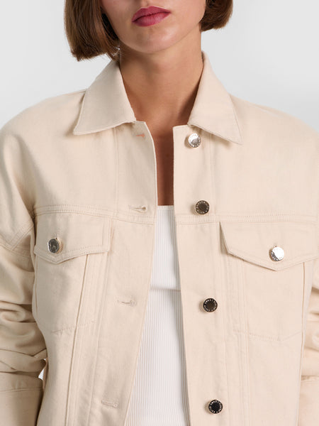 Alice & Olivia Jesse Oversized Denim Jacket- Natural