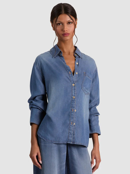 Alice & Olivia Finley Oversized Denim Shirt