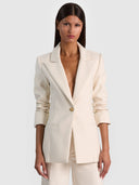 Alice & Olivia Burns Fitted Roll Cuff Blazer