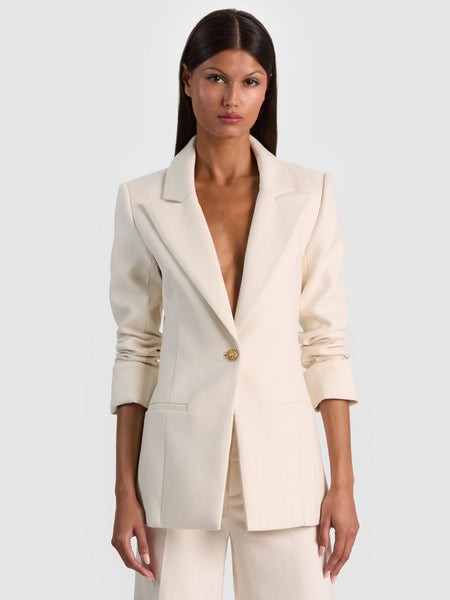 Alice & Olivia Burns Fitted Roll Cuff Blazer
