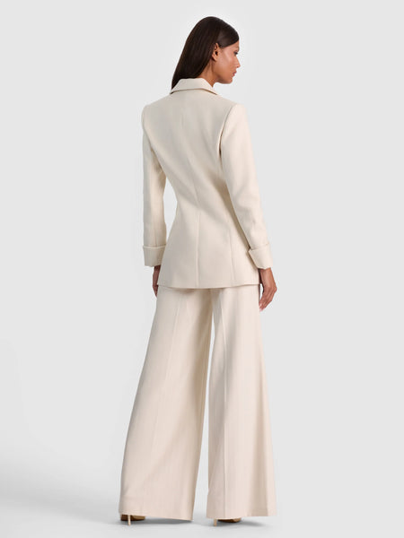 Alice & Olivia Burns Fitted Roll Cuff Blazer