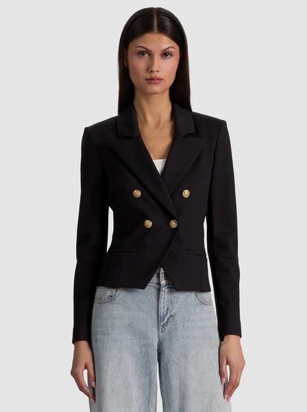 Alice & Olivia Sable DBL Breasted Cropped Blazer