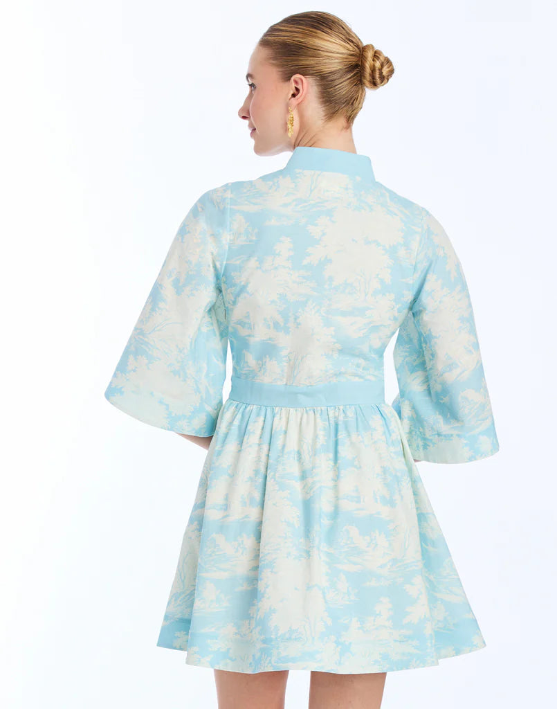 blue dress for baby girl Mestiza Carmen Mini Dress- Powder Toile – By Request