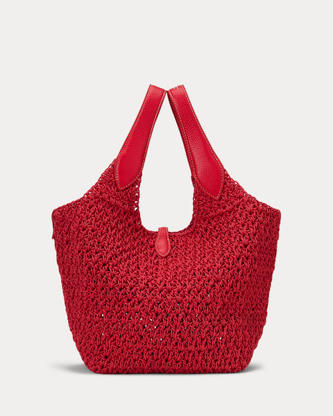 Ralph Lauren Woven Tote Bag- Red