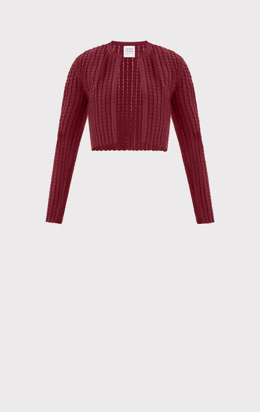 Herve Leger The Georgina Cardigan- Redrock