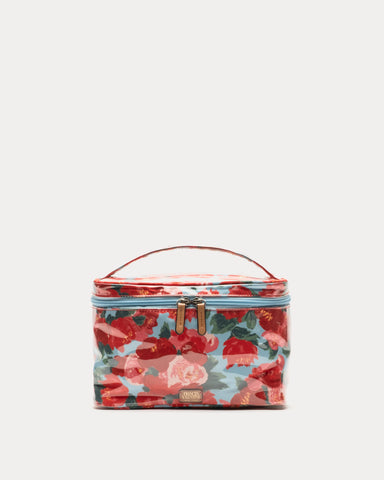 Train Case Cosmetic Peony Red/Light Blue OS