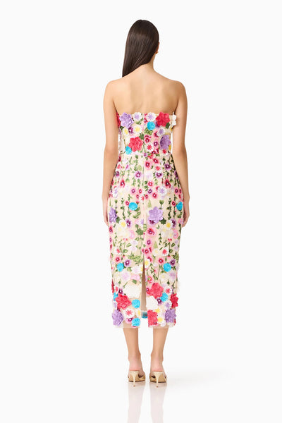 Elliatt Rosette Strapless Midi Dress