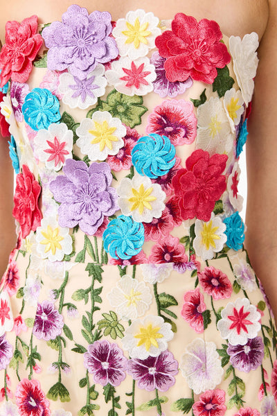 Elliatt Rosette Strapless Midi Dress