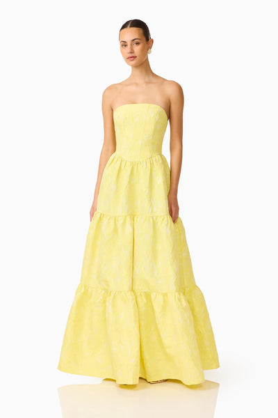 Elliatt Luella Strapless Gown- Yellow