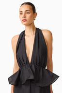 Elliatt Fiorina Halter Neck Peplum Gown