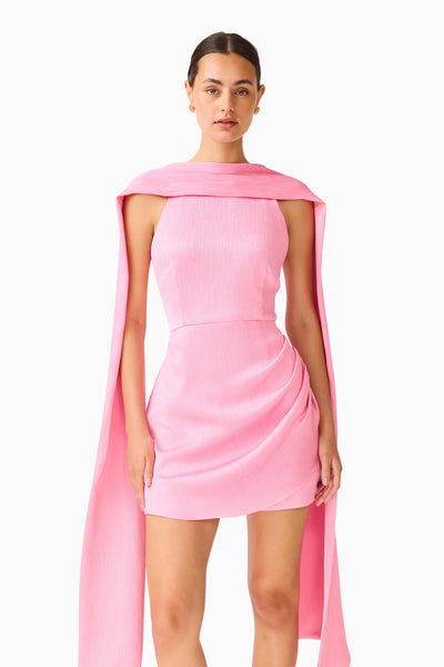 Elliatt Calista Neck Scarf Mini Dress- Pink