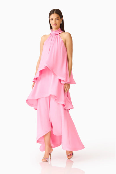 Elliatt Calista Ruffle Neck Tiered Dress