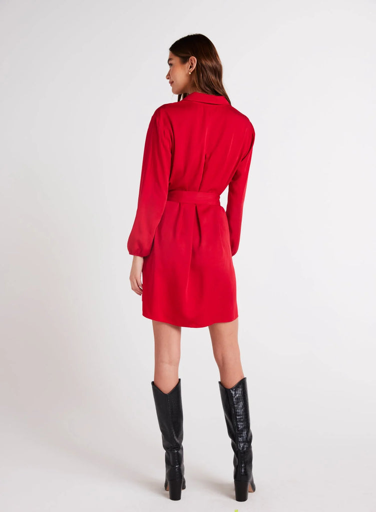 red belted shirt dress Red Belted Shirt Dress