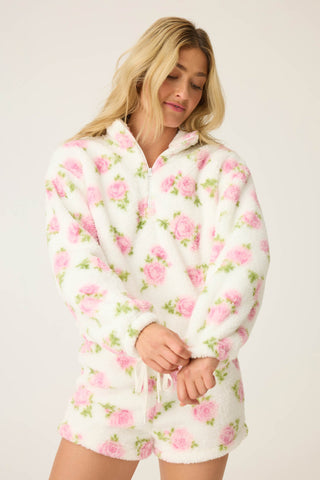 P.J. Salvage Rose Plush Half Zip Jacket
