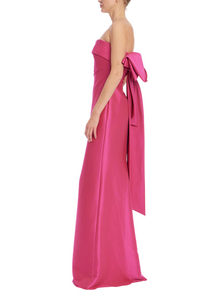 Badgley Mischka Bow Back Gown- Fuchsia