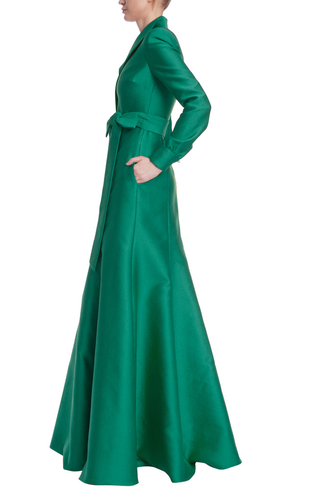 emerald green dress coat Full Length Classic Tailored Coat Deep Emerald