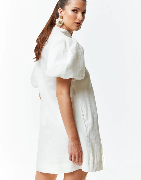 Mestiza Elliana Barong Mini Dress- Ivory