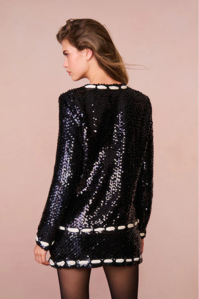 LoveShackFancy Rosina Ribbon Sequin Jacket