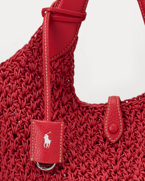 Ralph Lauren Woven Tote Bag- Red