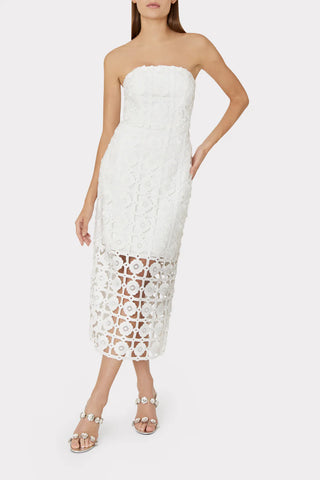 Milly Kait Tile Lace Dress- White