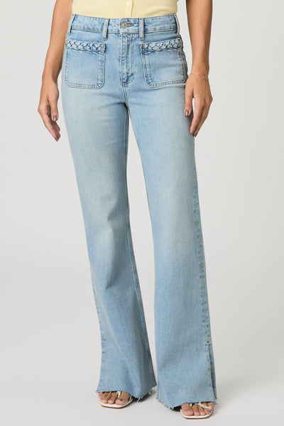 Sofia 33" W/ Braided Patch Pockets + Outseam Slit + Raw Hem - Montebello