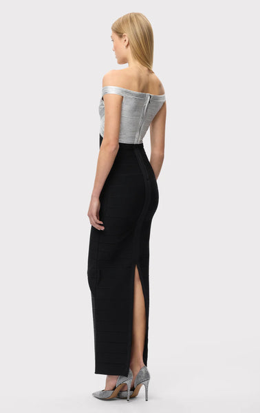 Herve Leger Bonnie Metallic Gown
