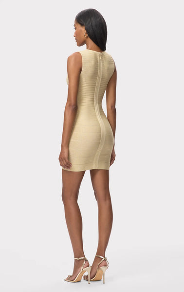 Herve Leger The Mirabel Dress- Metallic Gold